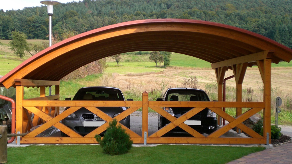 Bogendach Carport Banner